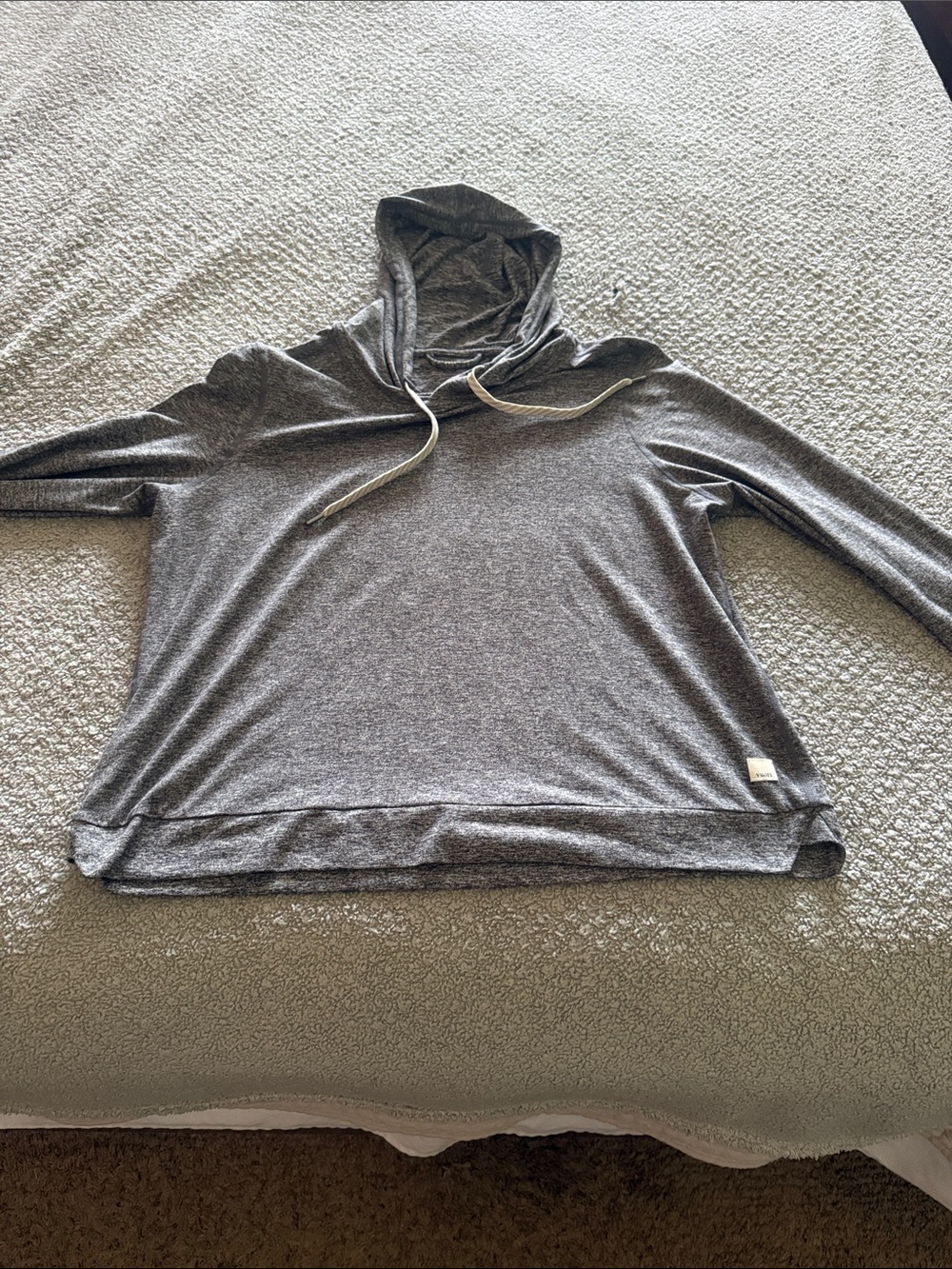 Vuori Gray Heather Knit Sweatshirt Halo with Logo Patch